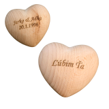 3D srdce z dreva s vlastným textom - nad 4ks