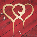 Dvojité srdce - dekorácia z dreva