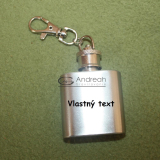Kľúčenka minifľaška-ploskačka kovová s vlastným textom nad 4ks