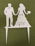 Ženích a nevesta dívajúci sa na seba - dekorácia z akrylu