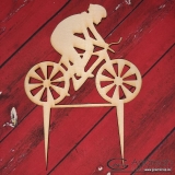 Cyklista - dekorácia z dreva