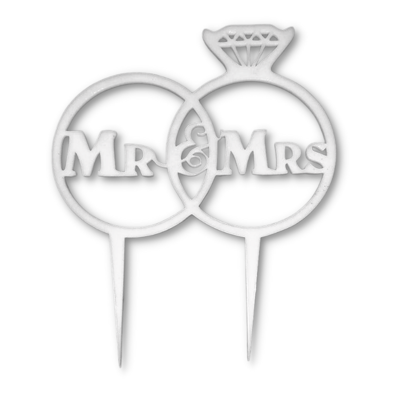 MR & MRS v obrúčkach - dekorácia z akrylu