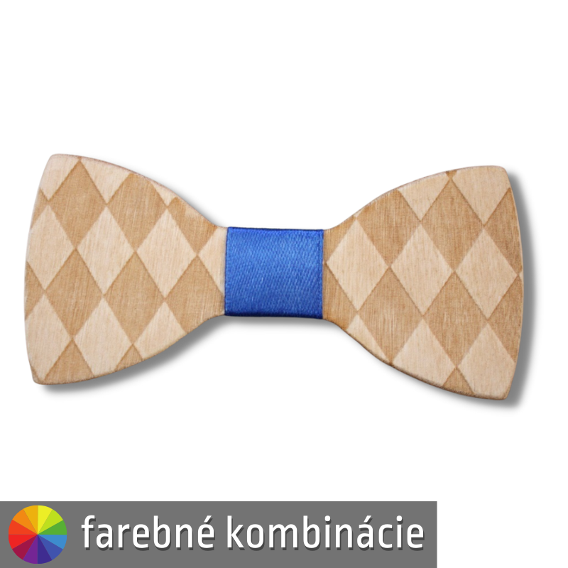 Motýlik z dreva s kosoštvorcami