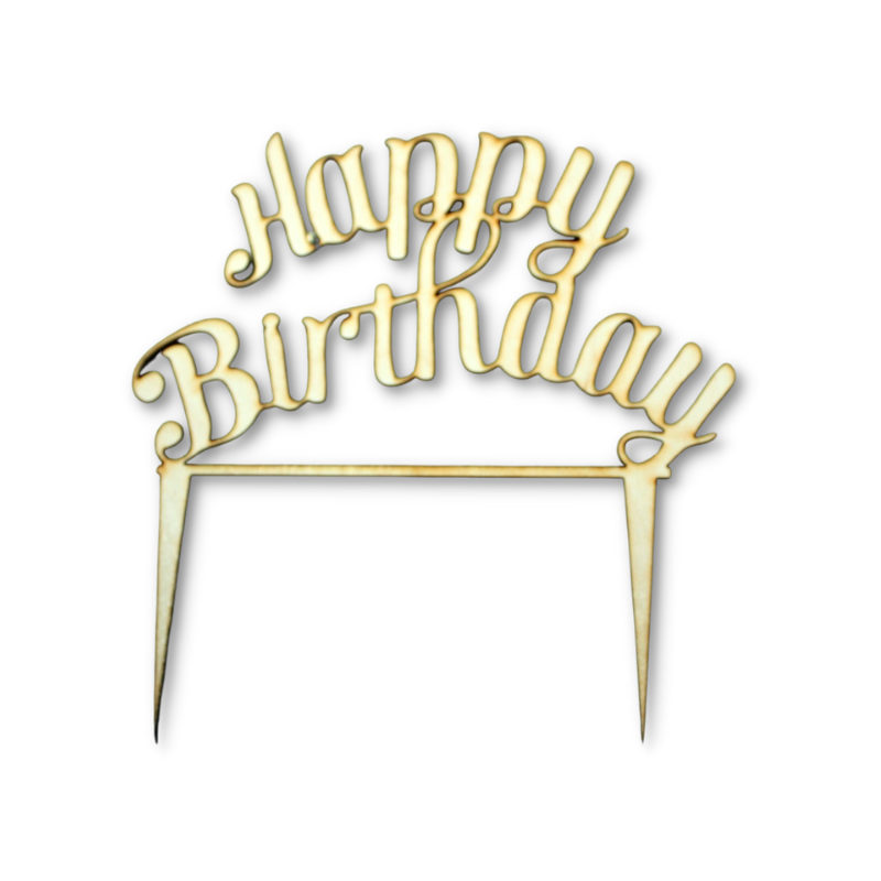"Happy birthday" - text z dreva