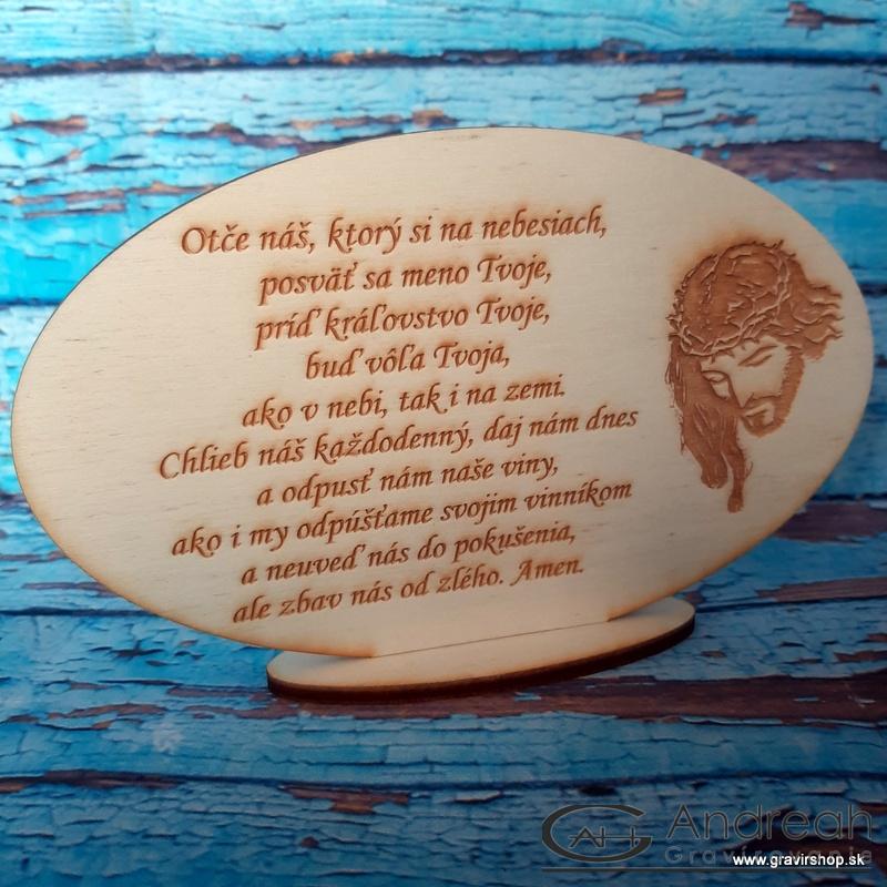 Modlitba "Otče náš" - tabuľka z dreva