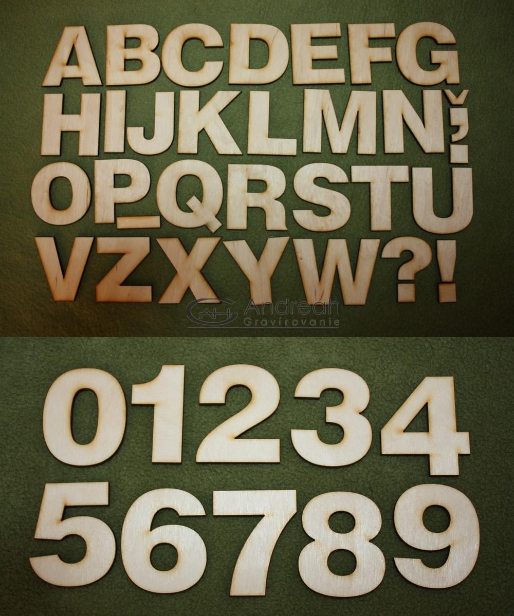 Slovenská abeceda a čísla od 1 do 9 z dreva