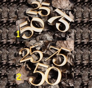 Vyrezávané dvojciferné číslo z dreva