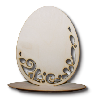 Vajíčko s ornamentom z dreva na dekorovanie