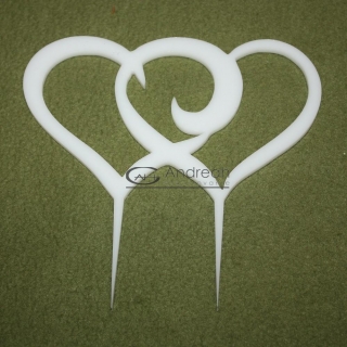 Dvojité srdce - dekorácia z akrylu