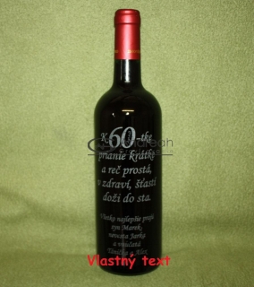 Víno s gravírovaným vlastným textom, logom nad 4ks