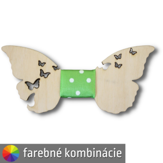 Dámsky motýlik z dreva s vyrezávanými motýľmi