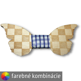 Dámsky motýlik z dreva - šachovnica