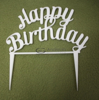 "Happy birthday" - text z akrylu