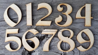 Vyrezávané písmeno - číslo z dreva ozdobné