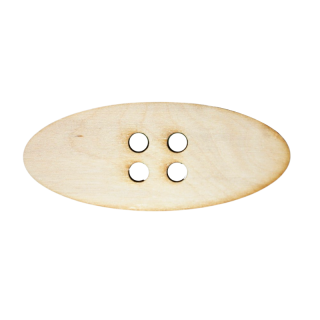 Gombík z dreva ovalný so 4 dierkami