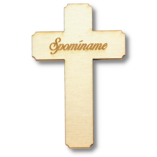 Krížik z dreva s nápisom "Spomíname"