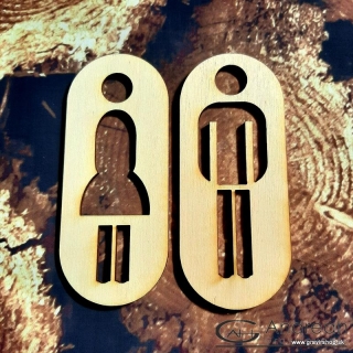 Piktogramy z dreva WC muži - ženy