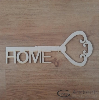 Kľúč z dreva s nápisom "Home"