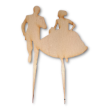 Bežiaci mladomanželia - dekorácia z dreva